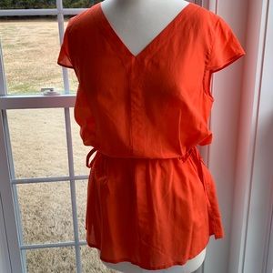 EUC Doncaster Orange Cap Sleeve Blouse sz12